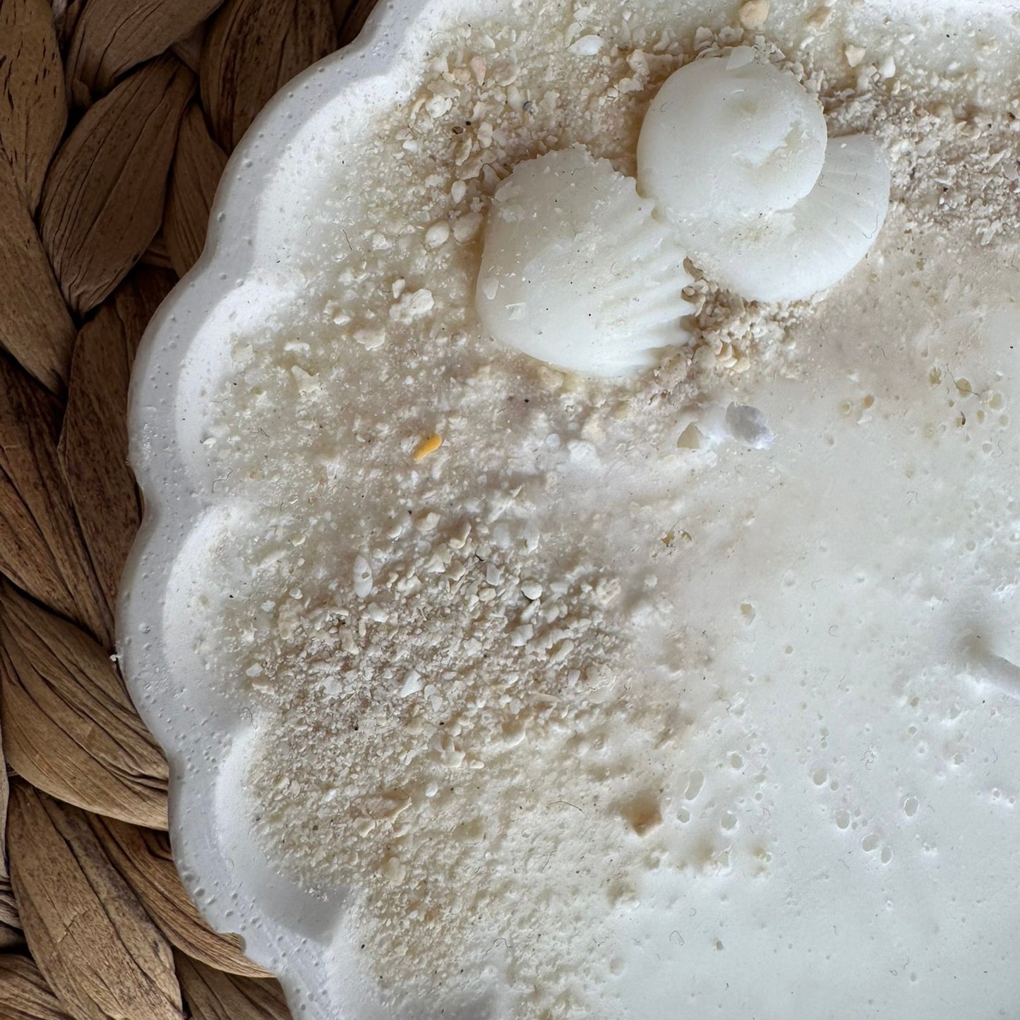 Vela aromática yeso concha mar