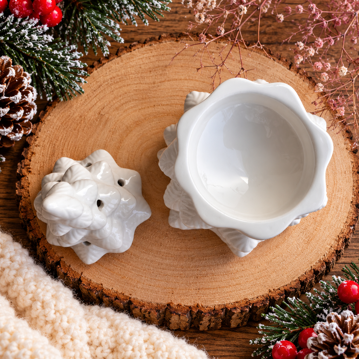 Quemador Wax Melts Árbol de Navidad Blanco