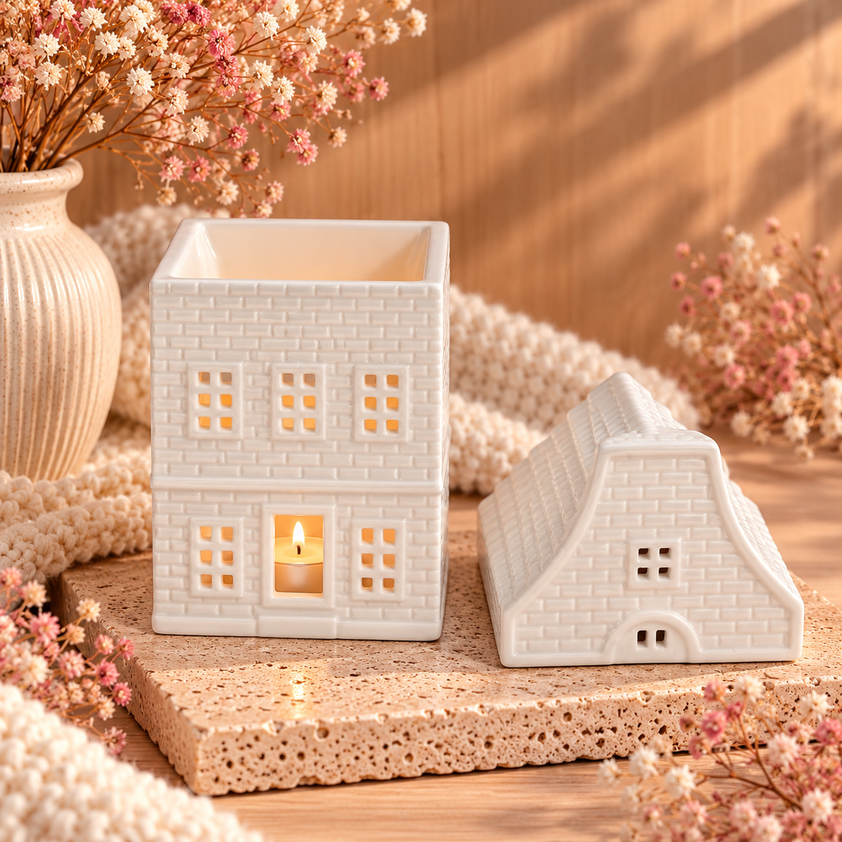 Quemador Wax Melts Casita Nórdica Blanca