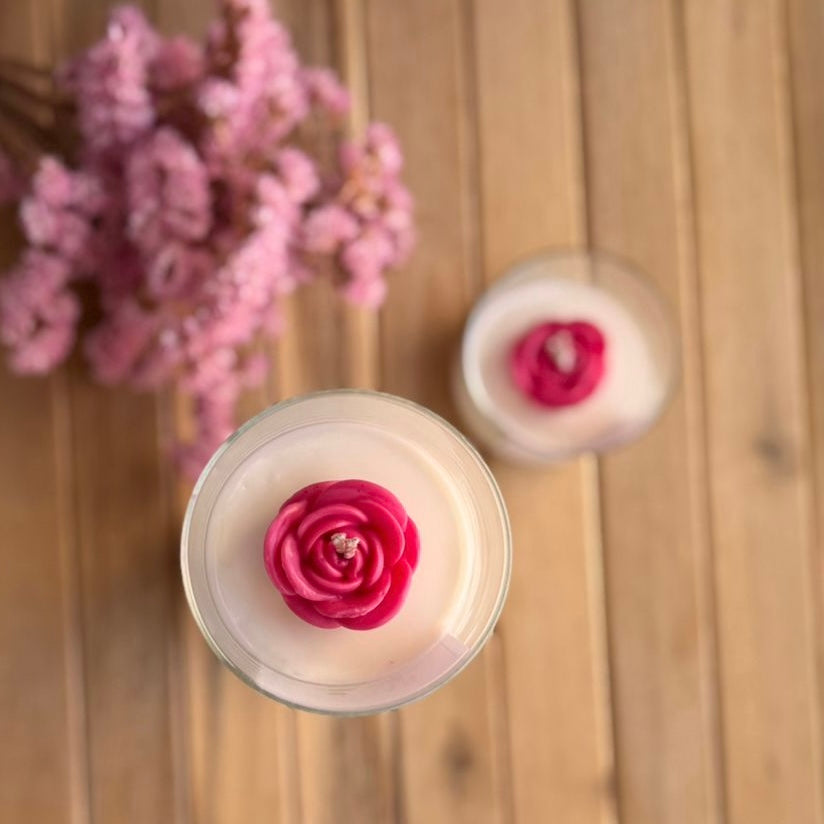 Vela aromática rosa