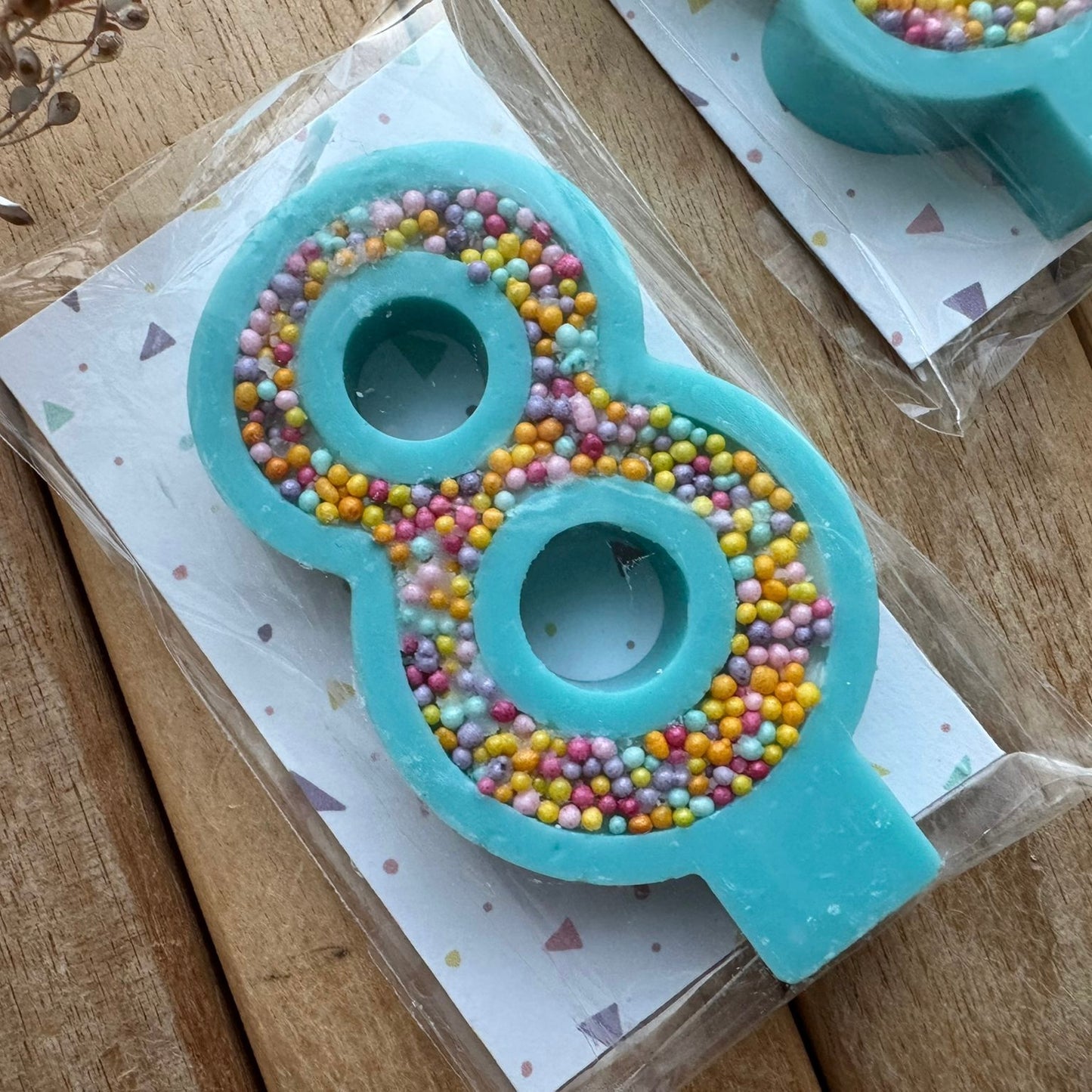 Velas cumpleaños con bolitas de colores