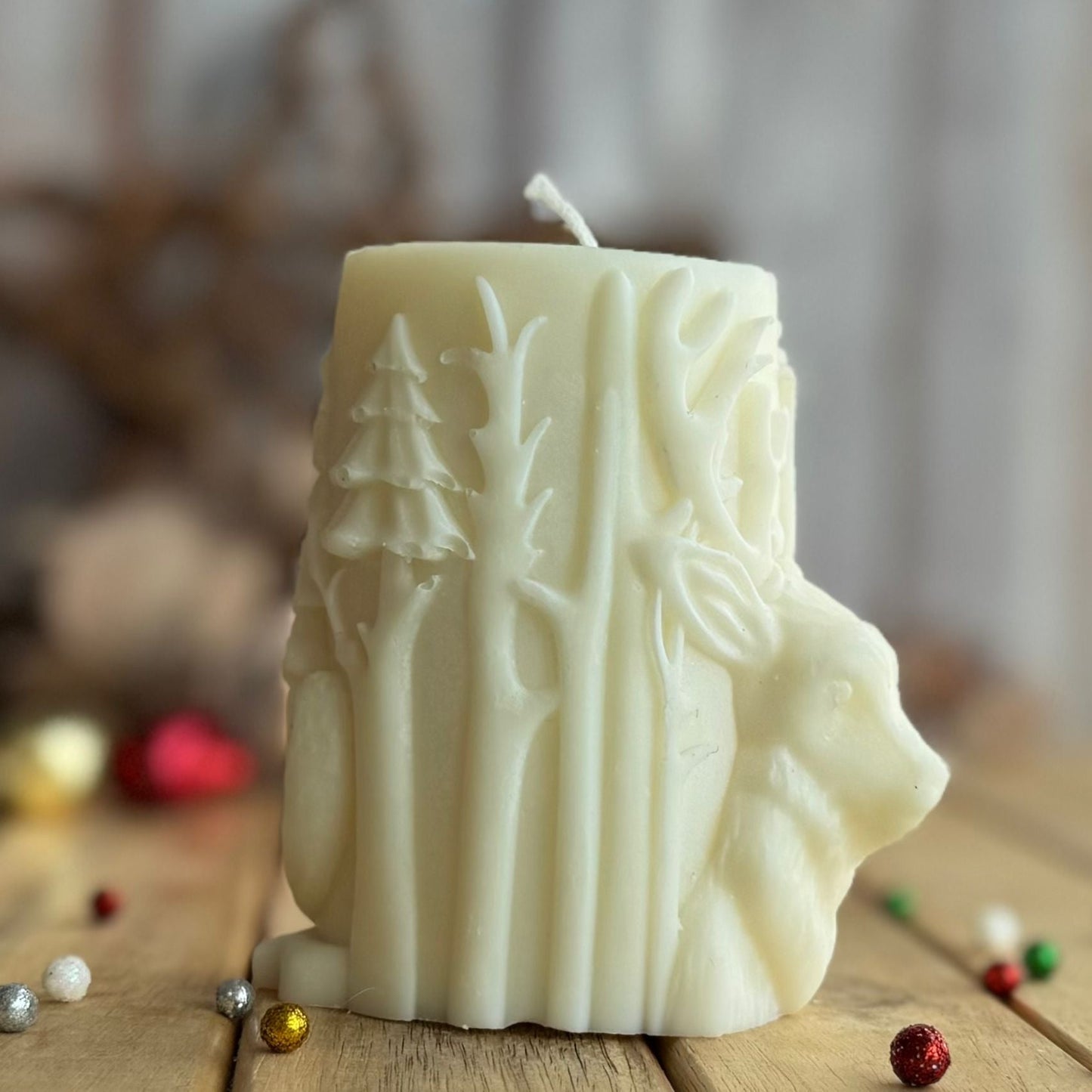 Vela decorativa tronco ciervo