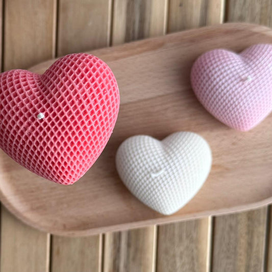 Vela decorativa corazón cuadriculado