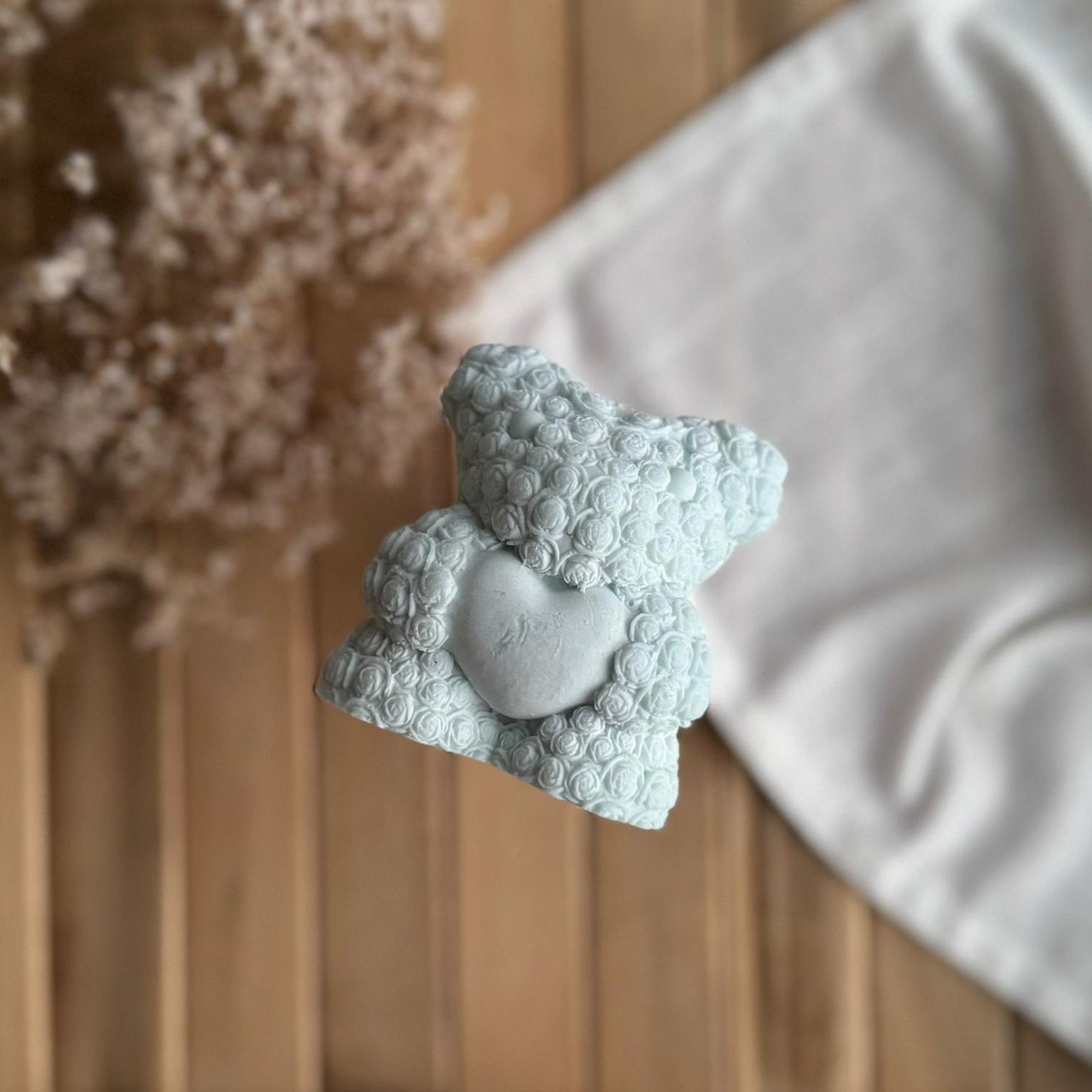 Vela decorativa oso floral L