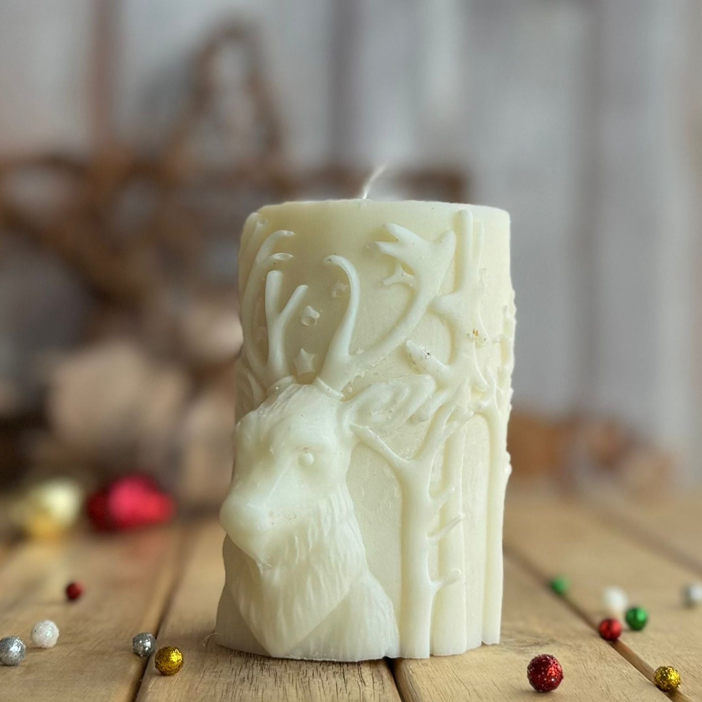 Vela decorativa tronco ciervo