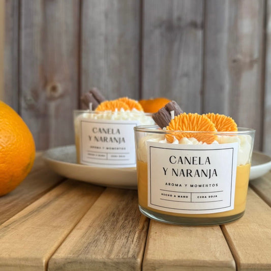 Vela aromática canela y naranja