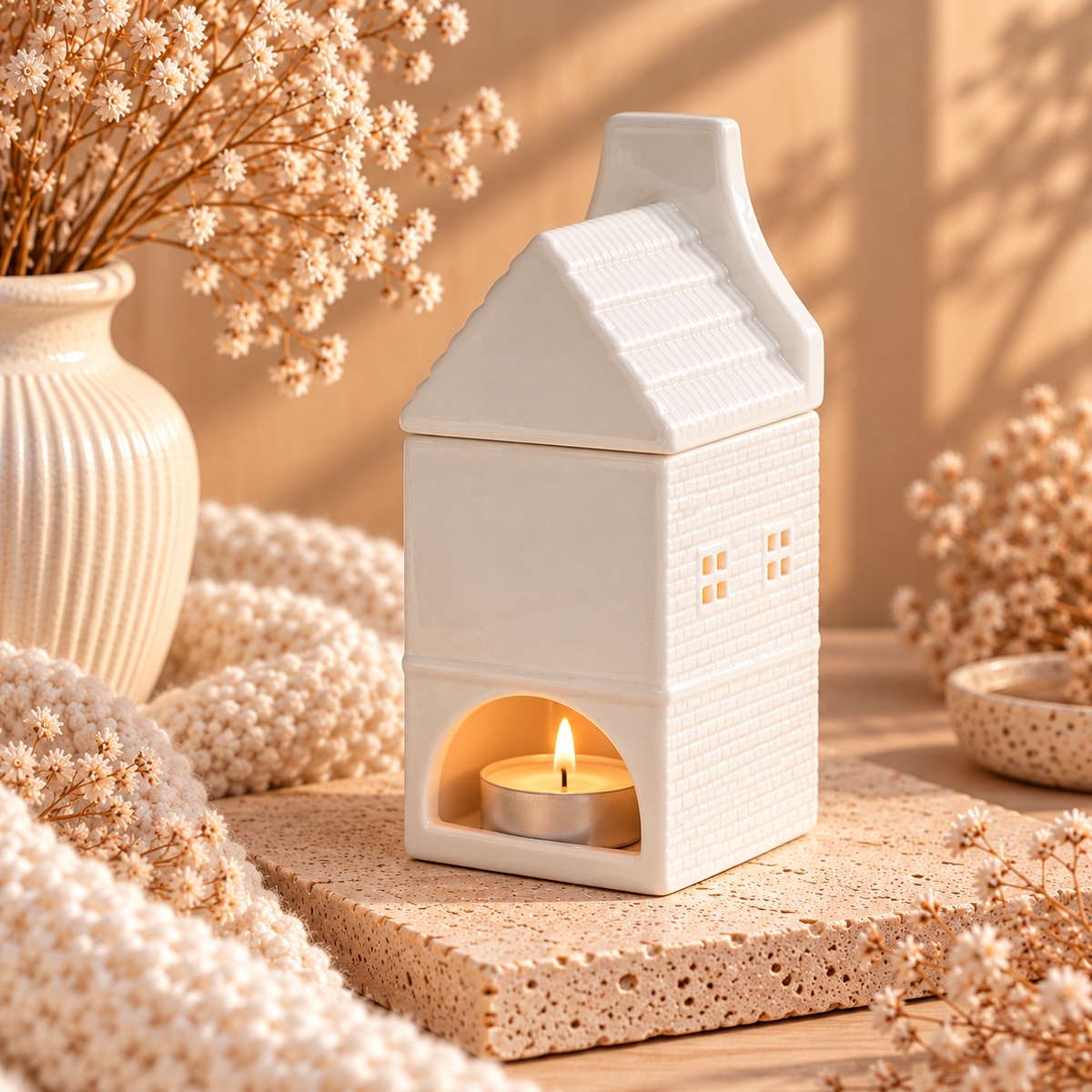 Quemador Wax Melts Casita Nórdica Blanca