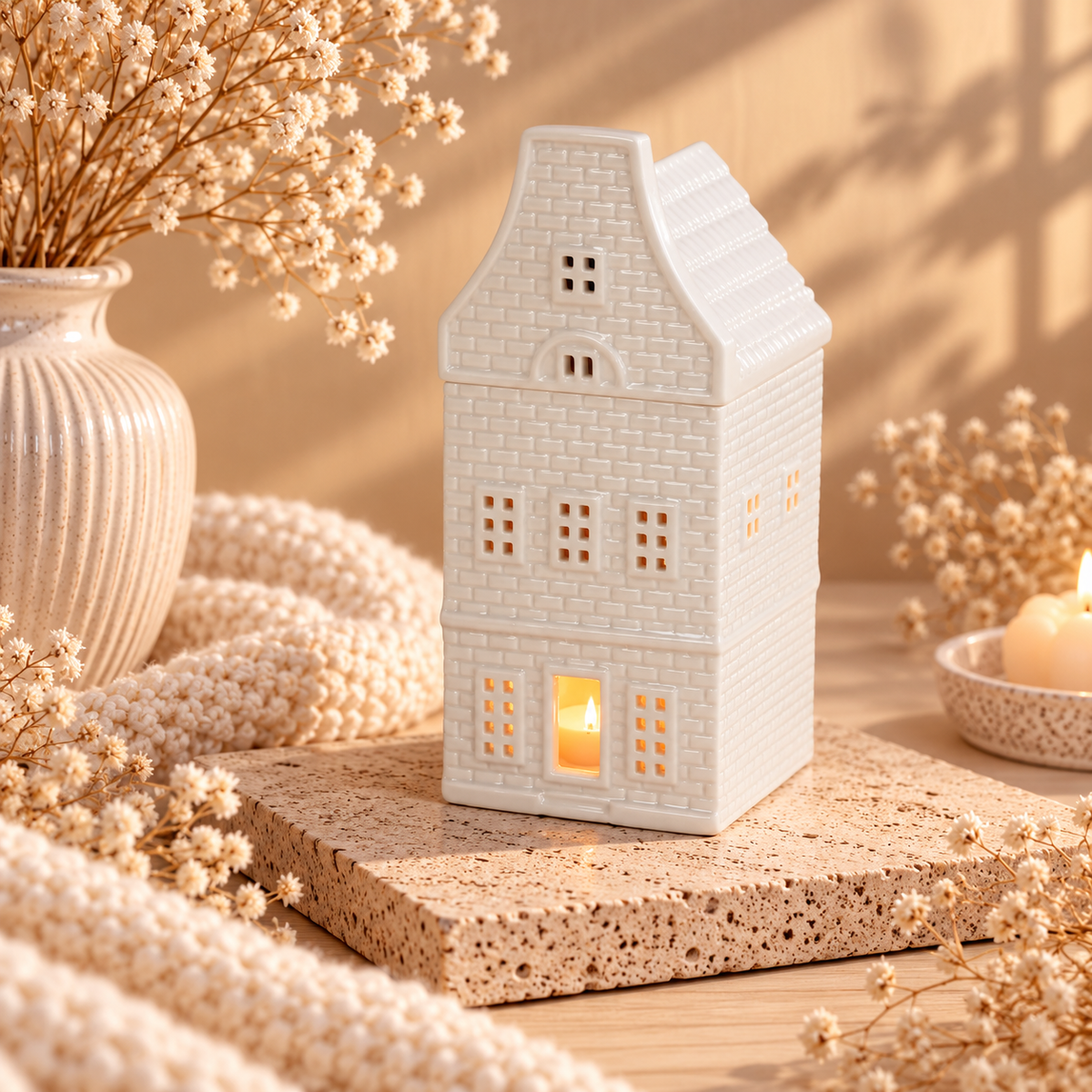 Quemador Wax Melts Casita Nórdica Blanca