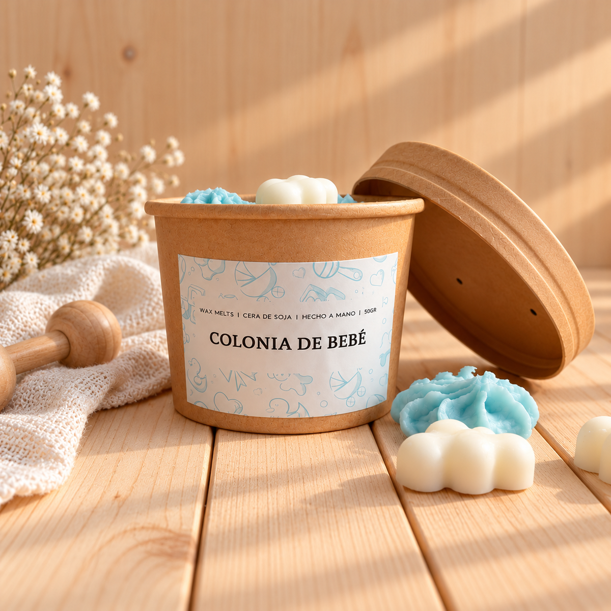 Wax Melts Colonia de Bebé – Tarro Kraft