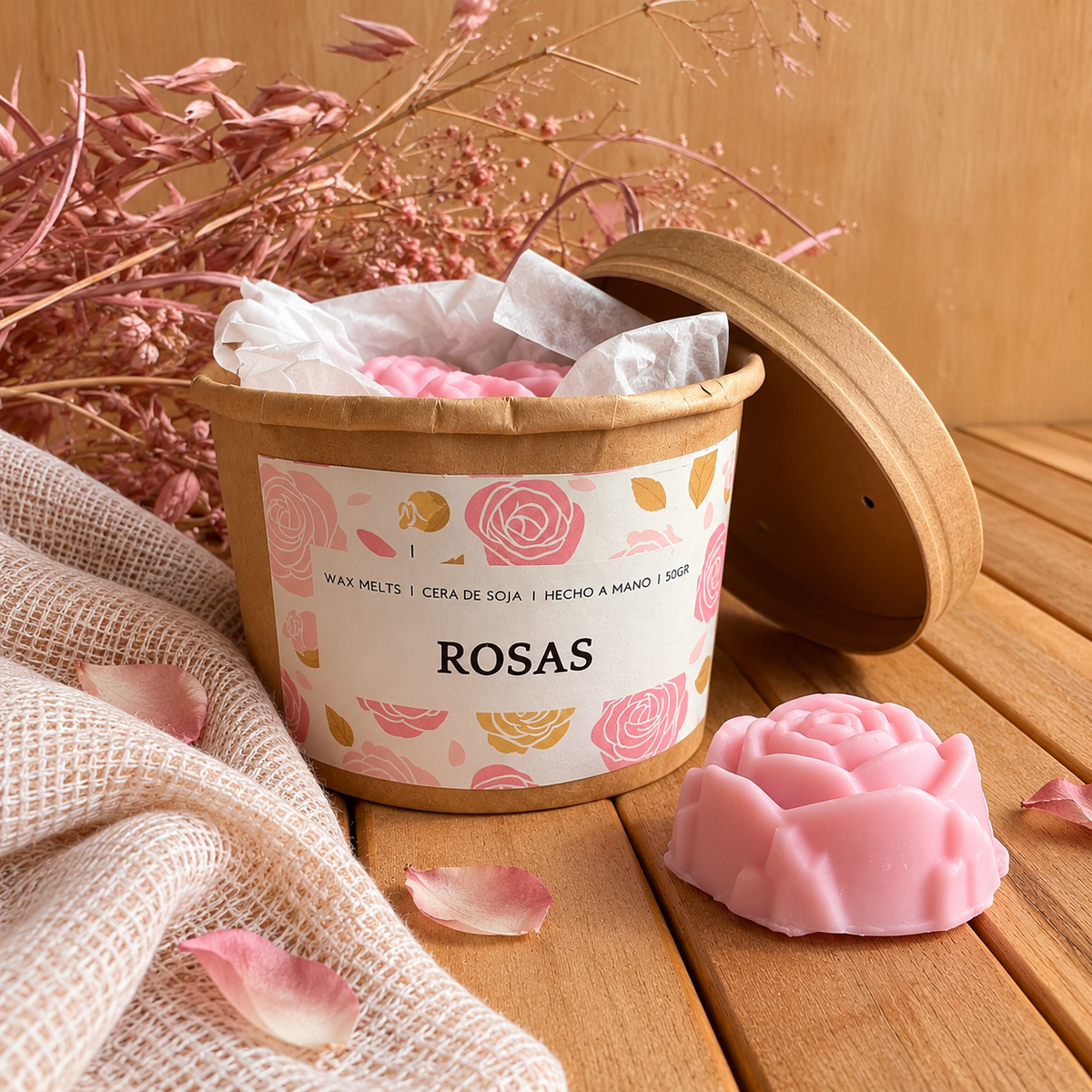 Wax Melts Rosas – Tarro Kraft