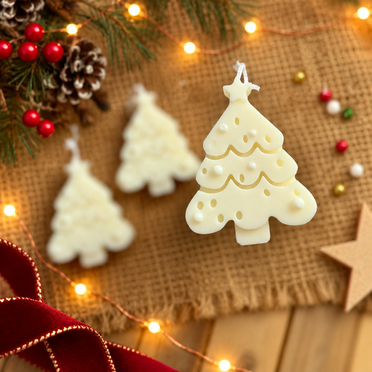 Vela decorativa árbol navideño