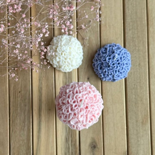 Vela decorativa media bola floral