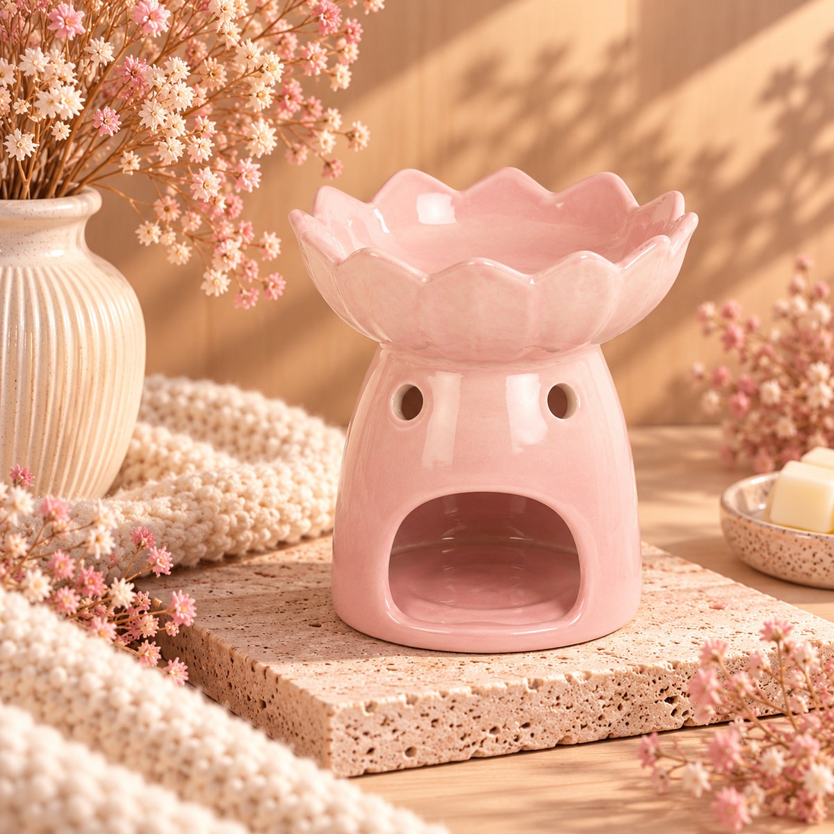 Quemador Wax Melts Flor de Loto Rosa