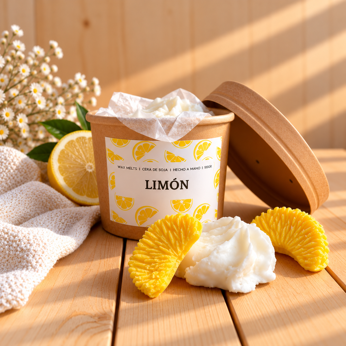 Wax Melts Limón – Tarro Kraft