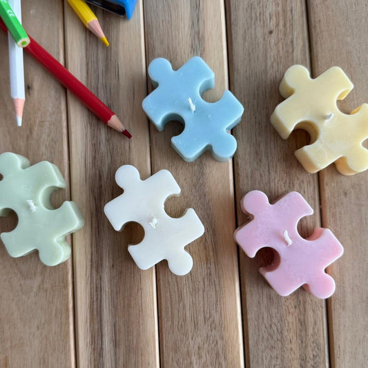 Vela decorativa puzzle