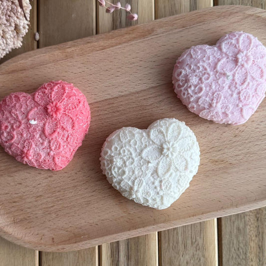 Vela decorativa corazón encaje